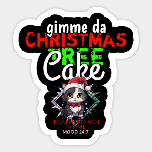 Christmas Tree Cake Cat Sticker